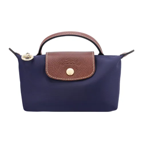 LONGCHAMP Le Pliage Переработанный холст и кожа Пельменная сумка Женская Морской синий