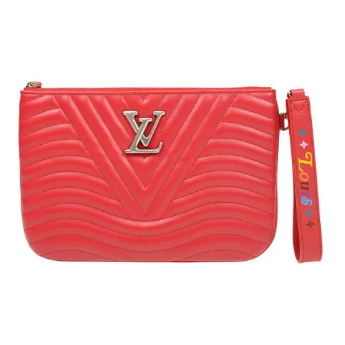 LOUIS VUITTON Корова Кожа Запястье Сумка Клатч Стандартный Женский Красный