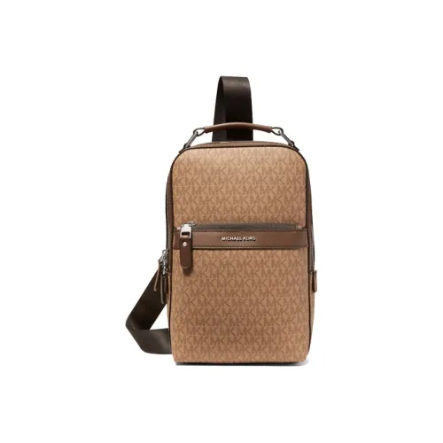 MICHAEL KORS Artificial Leather Fabric Crossbody Bag Men's Light Brown MICHAEL KORS Искусственная кожа ткань сумка через плечо мужской светло-коричневый