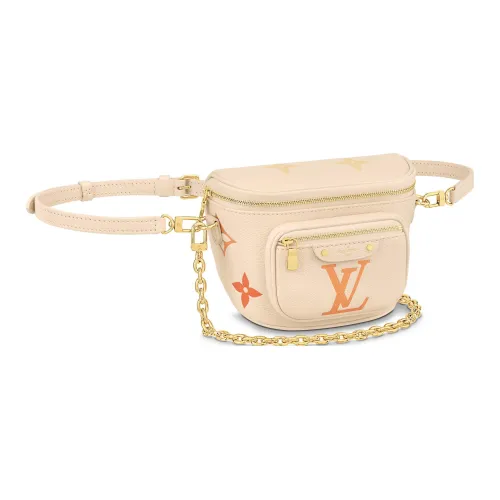 LOUIS VUITTON Bumbag Коровья кожа Бананка Сумка Сумка через плечо Сумка через плечо Мини Женская Бежевая