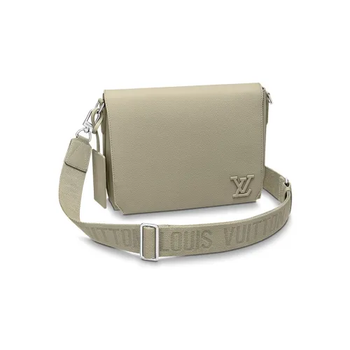 LOUIS VUITTON Сумка через плечо из коровьей кожи Мужская Серый Зеленый
