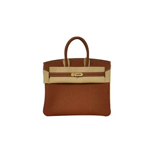 HERMES Birkin Коровья кожа Togo Сумка Birkin Сумка Женская 4E SIENNE Охра Красный