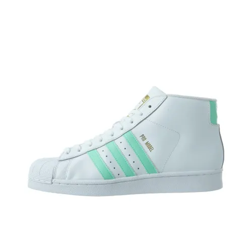 Adidas PRO Model 2G Белый Бирюзовый Slip-resistant Abrasion-resistant High Top Скейтборд Кроссовки Мужские Белый Зеленый