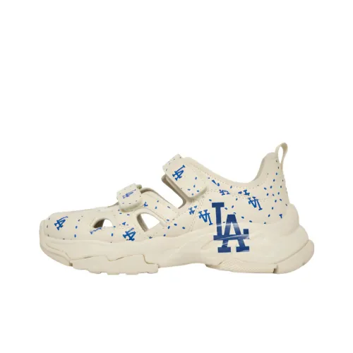 MLB Sandal Chunky Mask Уличный стиль Логотип Дышащий Спортивные сандалии Унисекс Бежевый Синий