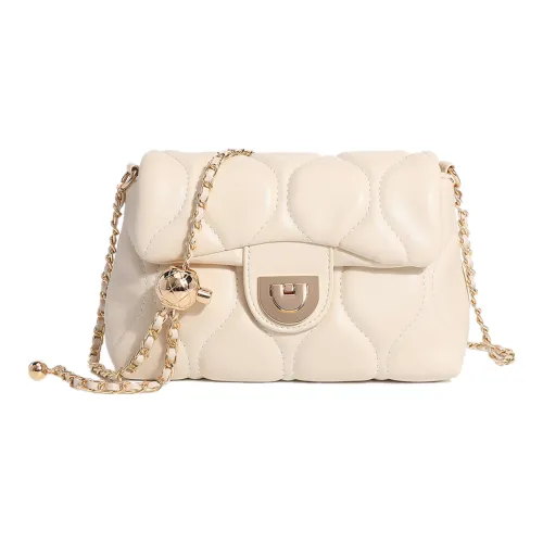 NOMK Кожаная сумка с цепочкой маленькая квадратная сумка сумка через плечо женская белая