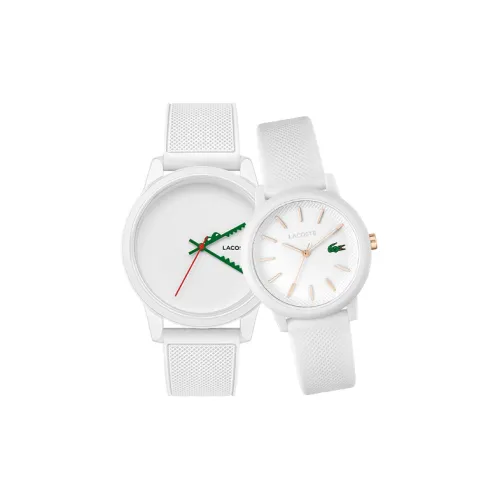LACOSTE 12,12 Collection Наручные часы Кварцевый механизм Смольный ремешок 36 мм Белый циферблат Унисекс 2011069+2001211