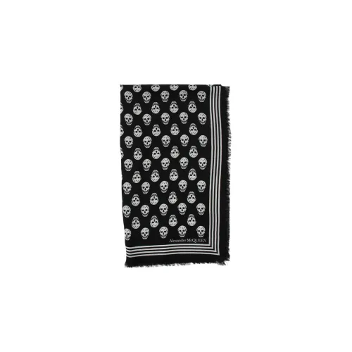 Alexander McQueen Вязаный шарф из шерсти, черный, женский