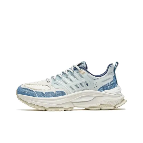 XTEP Slip-resistant Abrasion-resistant Low Top Спортивная Повседневная Обувь Мужская Белый Синий