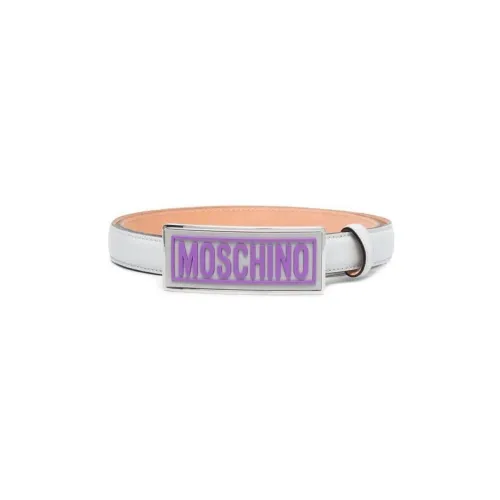 MOSCHINO Кожаные ремни, серебряный, мужской