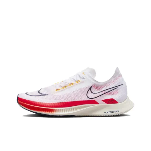 Nike ZoomX Streakfly Low Топ Карбоновая плита Беговые кроссовки Унисекс Белый Красный