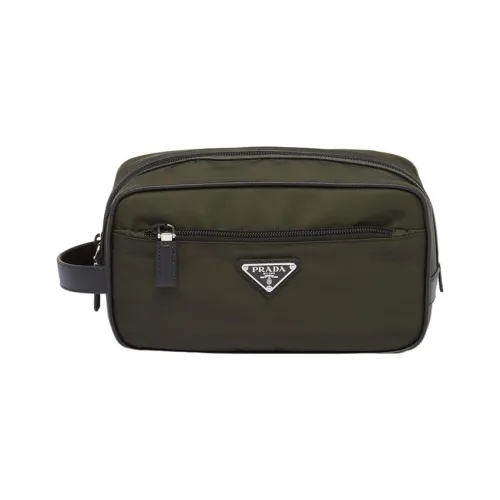 PRADA Ткань Дорожная Сумка Клатч Мужской Зеленый