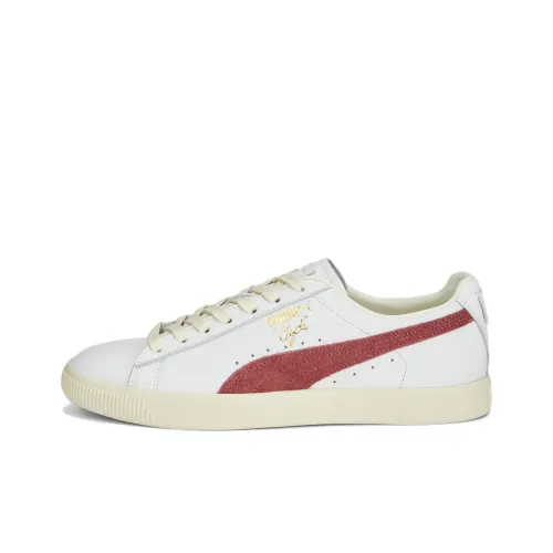 PUMA Clyde Base Аbrasion Resistant Низкие Кроссовки для скейтбординга Унисекс Белый Красный