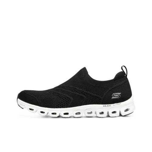 Skechers Glide Step Низкий Топ Повседневная Обувь Женская Черный Белый