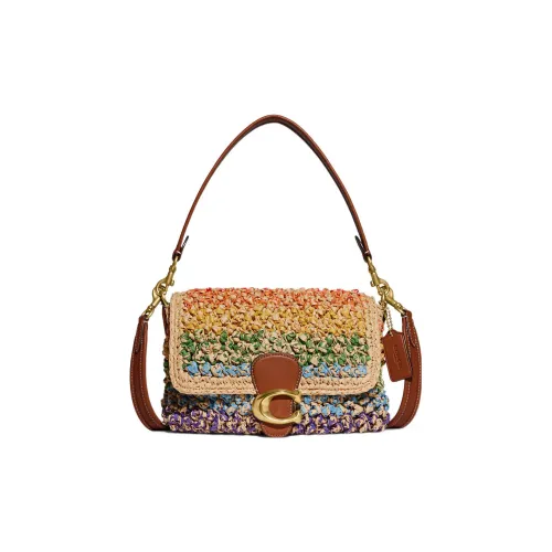 COACH Soft Tabby Соломенное плетение С кожаными вставками GOD OF Вино Сумка Сумка через плечо Обычный Женские Многоцветный