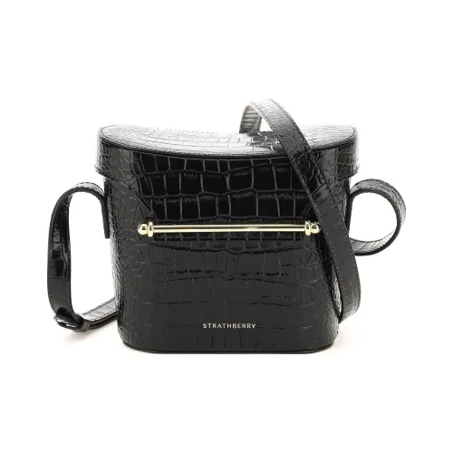 Strathberry Крокодил Тисненый Телячья кожа Сумка через плечо Женская Черная