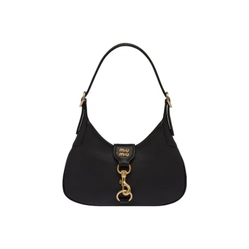 MIU MIU Сумка из кожи сумка-хобо сумка через плечо женская черная