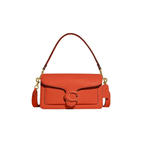 COACH Tabby Кожа GOD OF Вино Сумка Портативная Сумка через плечо Сумка на плечо Женская Оранжево-красная