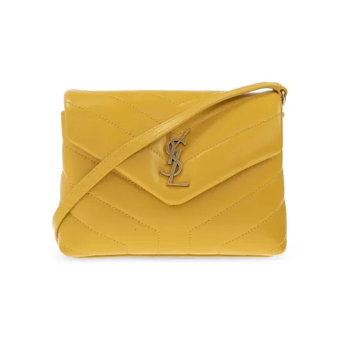 SAINT LAURENT Сумка через плечо из коровьей кожи женская желтая