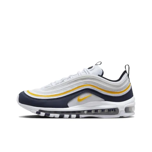 Nike Air Max 97 'Michigan' Устойчивый к истиранию Дышащий Низкий Топ Спортивная Повседневная Обувь Мужская Белый Синий