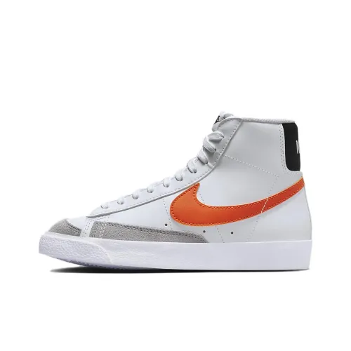 Nike Blazer '77 Slip Resistant Abrasion Resistant MID Топ Скейтборд Кроссовки GS Белый Оранжевый