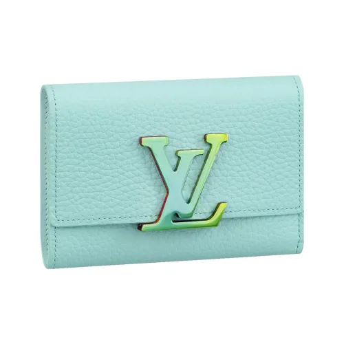 LOUIS VUITTON Capucines Taurillon кожа кошелек женский синий зеленый