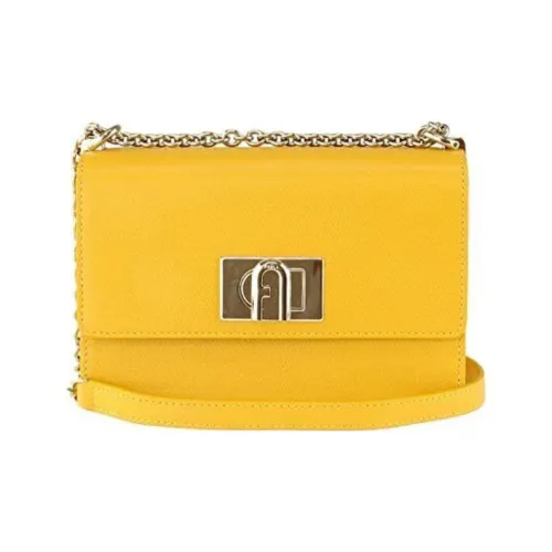Furla 1927 Collection Кожа Маленькая Квадратная Сумка Сумка через плечо Мини Женская Лимон