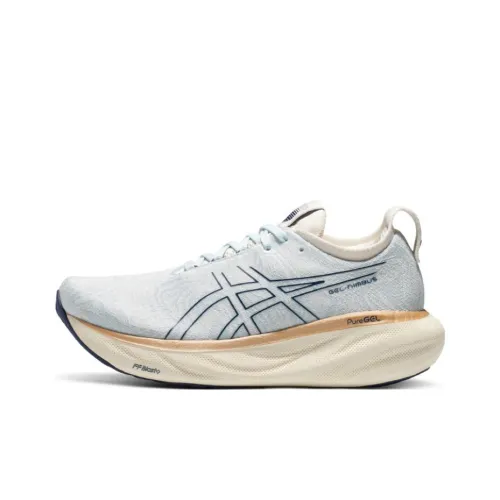 Asics Gel Nimbus 25 Low Топ Повседневные Беговые Кроссовки Женские Синие Белые
