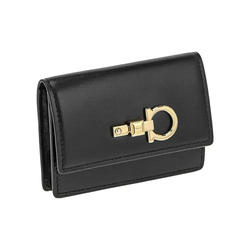 FERRAGAMO Кожа Держатель для визиток Стандартный Женский Черный