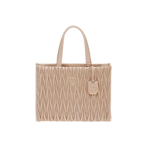 MIU MIU Matelassé Кожа Тоут Сумка Сумка для покупок Сумка через плечо Сумка Женская Камео Коричневая