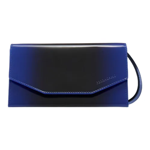 Ferragamo Блестящая сумка для вечернего выхода из коровьей кожи клатч на одно плечо через плечо мини мужской градиентный синий