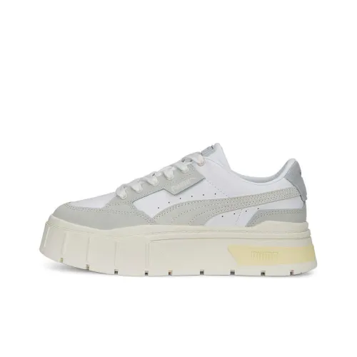 PUMA MAYZE STACK Luxe Low Кроссовки для скейтбординга Женские Серый Белый Желтый
