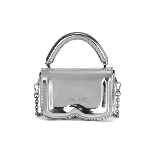 JELLYTOYBOY ПУ (полиуретан) Сумка с боковинами-гармошками Горячая девушка Сумка Маленькая квадратная сумка Сумка на плечо Сумка Маленькая Women's Silver