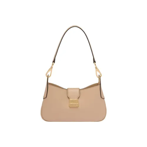 MIU MIU Кожа Хобо Сумка Плечевая Сумка Сумка Регулярного Размера Женская Песочно-Бежевая Желтая