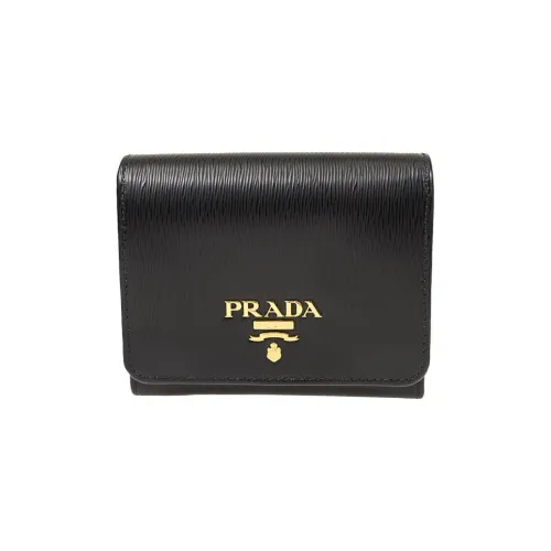 PRADA Кошелек из коровьей кожи кошелек для монет женский черный