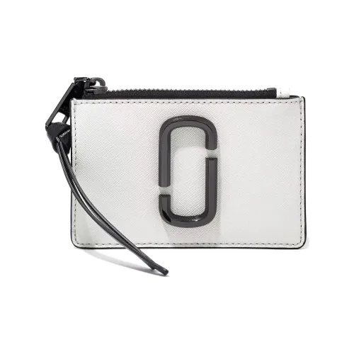 MARC JACOBS Snapshot Крестообразная текстура Кожа Держатель для карт кошелек Женский Черный Белый