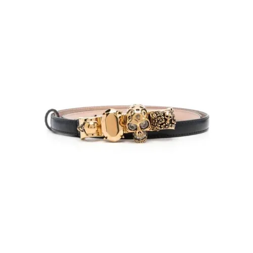 Alexander McQueen Ремни из коровьей кожи, черные, женские