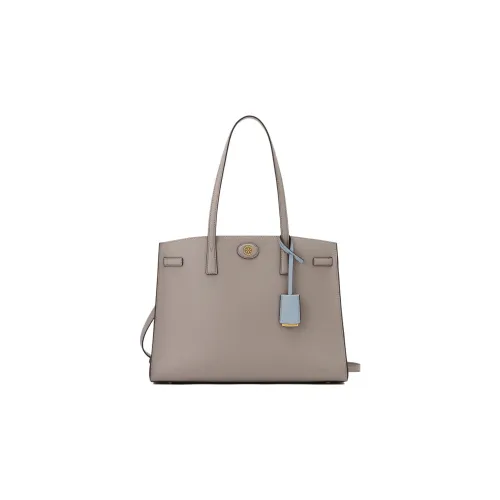 TORY BURCH Robinson Litchi Grain Leather Portable Crossbody Bag Shoulder Bag Women's Gray TORY BURCH Robinson Личи Зернистая текстура Кожа Портативная Сумка через плечо Сумка на плечо Женская Серый