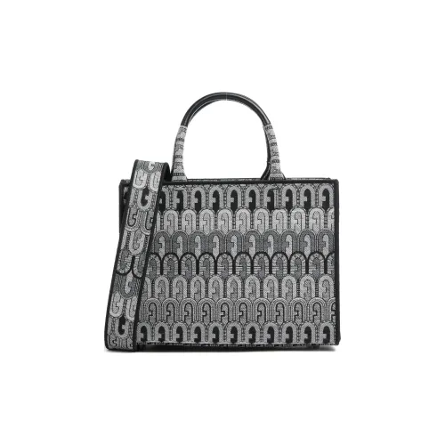 Furla Opportunity Жаккардовая ткань Тоут Сумка Сумка для покупок Сумка на плечо Сумка Маленькая Женская Серый