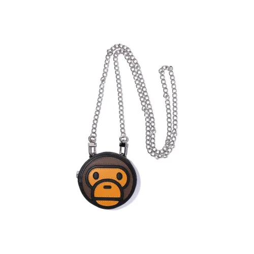 A BATHING APE Сумка через плечо из коровьей кожи Mini Женская Коричневая