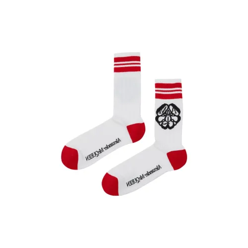 Alexander McQueen Носки до колена Мужские Белые