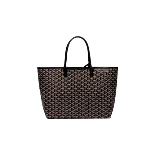 GOYARD Saint Louis Холст и Кожа Комбинированная Сумка Тоут Сумка через плечо Сумка Маленькая Унисекс Черная
