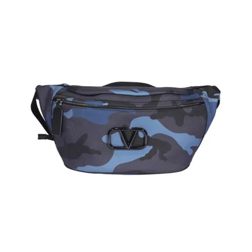 Valentino Нейлоновая сумка через плечо сумка-бананка стандартная мужская синяя камуфляжная
