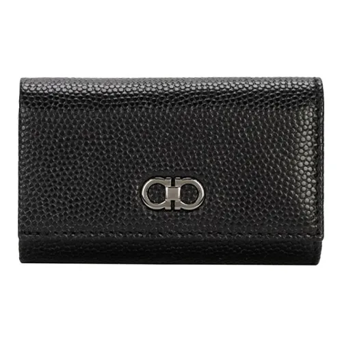 FERRAGAMO GRAIN LEATHER Монетница Кошелек Обычный Женский Черный