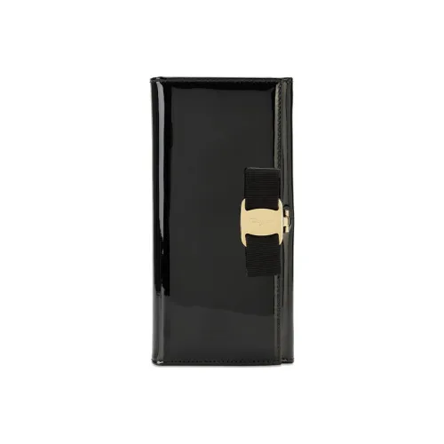 FERRAGAMO Гладкая отделка кожа длинный кошелек стандартный женский черный