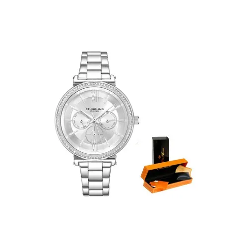 STUHRLING Symphony Collection THREE Eye Хронограф Кварцевые Наручные Часы Механизм Нержавеющая Сталь Ремешок 40