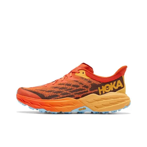 HOKA ONE ONE Speedgoat 5 Противоскользящие устойчивые к истиранию низкий топ беговые кроссовки мужские янтарно-желтые