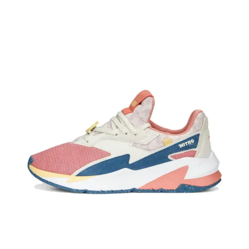 PUMA Fier Nitro RE Escape Low Топ Спортивная Повседневная Обувь Женская Розовая Белая Синяя