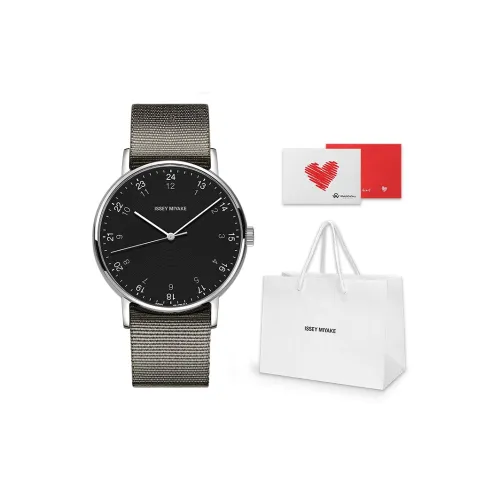 ISSEY MIYAKE Кварцевый механизм нейлоновый ремешок часы 39 мм женские черный циферблат модель NYAJ004Y