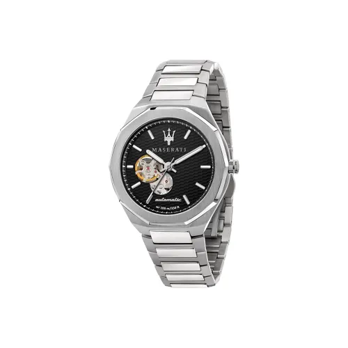 Maserati Мужские часы Механический механизм Нержавеющая сталь Ремешок Черный циферблат