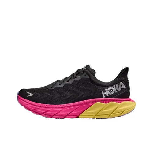 HOKA ONE ONE Arahi 6 Амортизаторы Slip-resistant Abrasion-resistant Низкий топ Беговые кроссовки Женские Черный Розовый